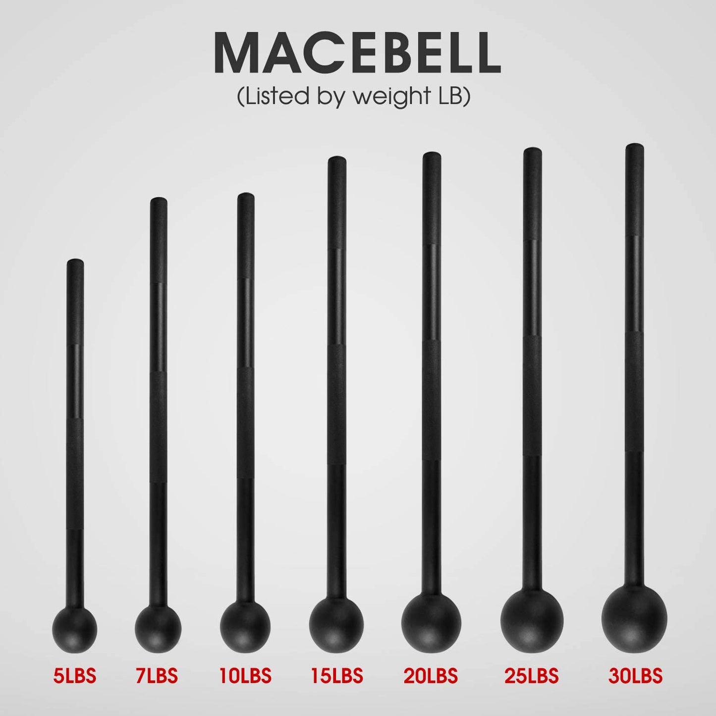 Steel Mace Bell for Comprehensive Strength Training - Enhancing Full Body Workouts, Muscle Development, Shoulder Stability, Grip Strength, and Forearm Rehabilitation Available in 5, 7, 10, 15, 20, 25, and 30 lbs for Both Men and Women