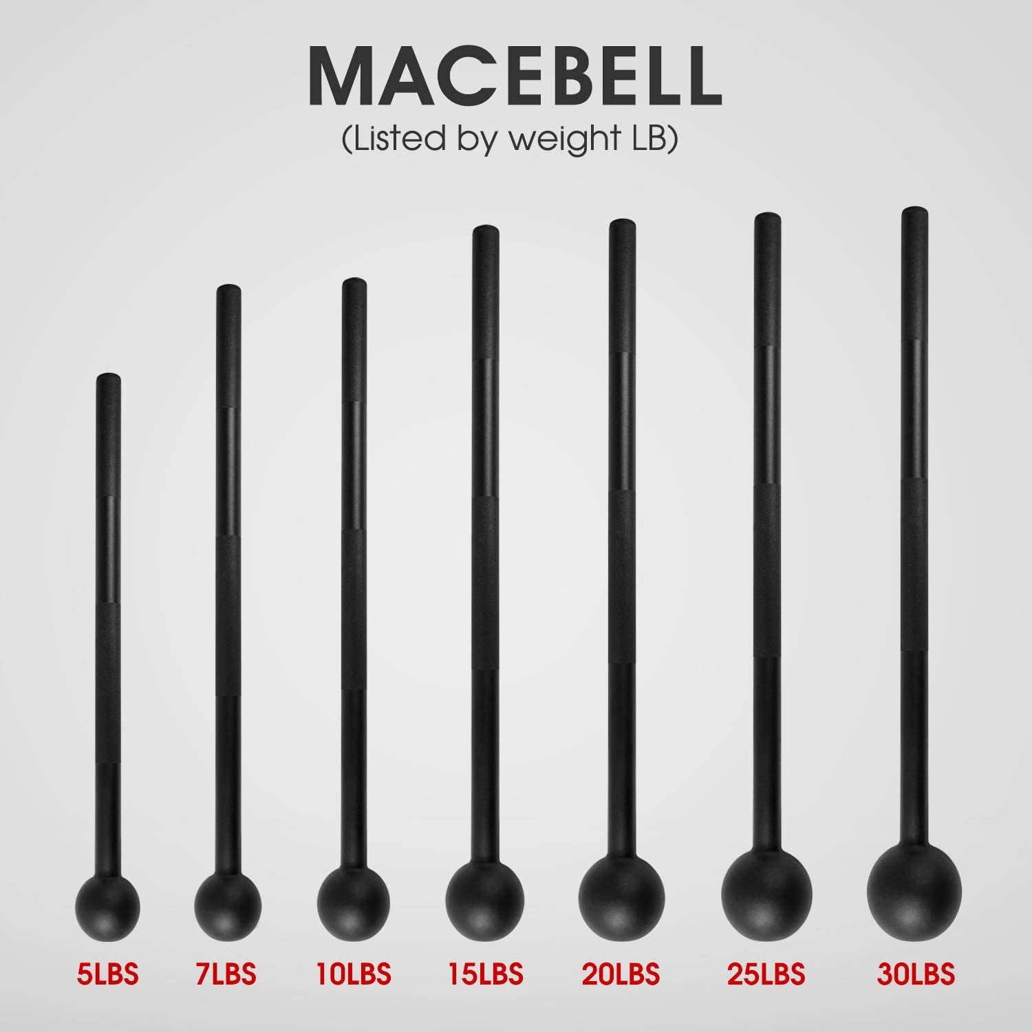 Steel Mace Bell for Comprehensive Strength Training - Enhancing Full Body Workouts, Muscle Development, Shoulder Stability, Grip Strength, and Forearm Rehabilitation Available in 5, 7, 10, 15, 20, 25, and 30 lbs for Both Men and Women