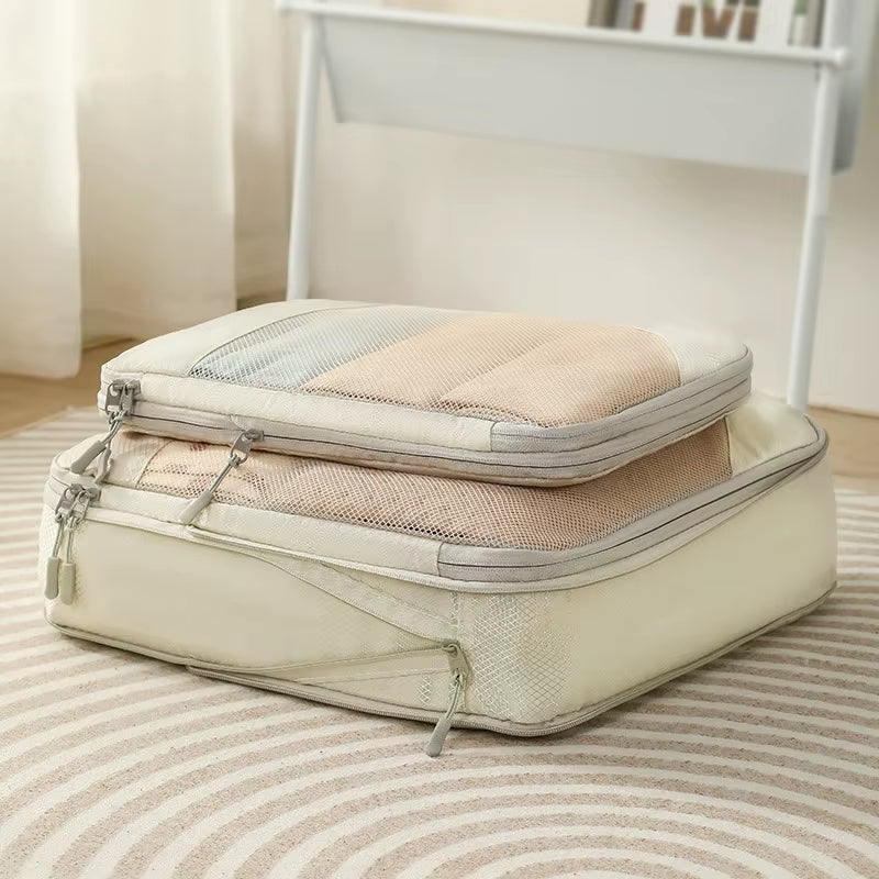 ﻿ Travel Storage Bag 5-Piece Set with Mesh Compression Storage Bag Luggage Organizer Bag Space Saving Portable Set