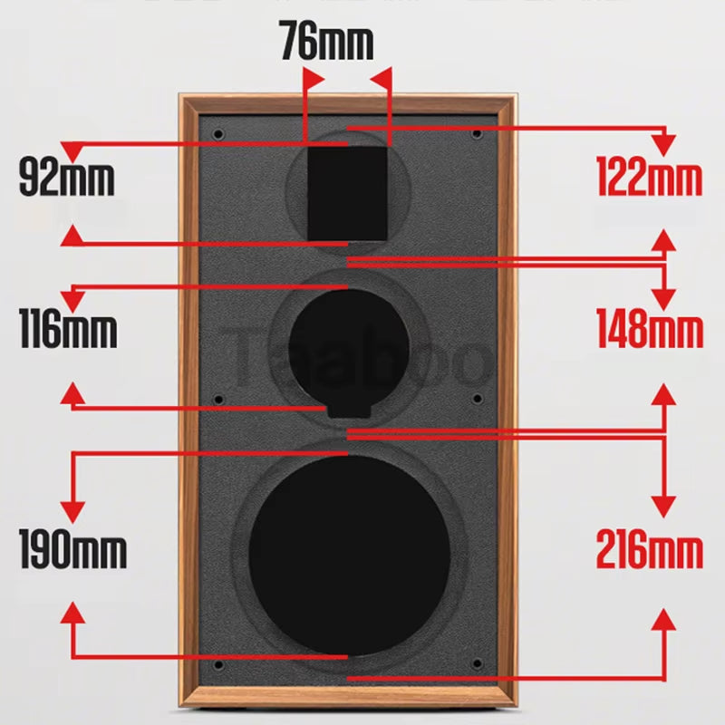 8-Inch Three-Way Labyrinth Speaker Enclosure for DIY Hi-Fi Audio Bookshelf Applications - Handmade Wooden Passive Speaker Box