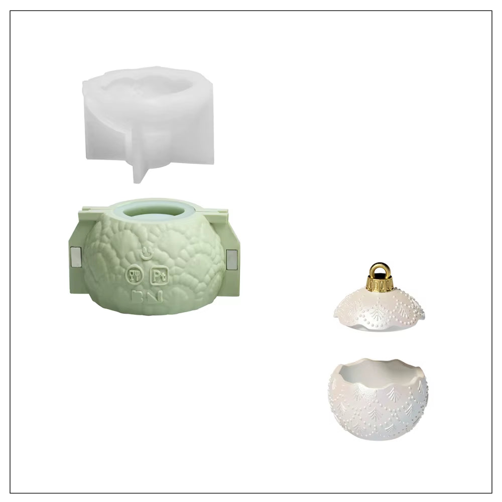 Twinkle Bauble Candle Jar Concrete Jesmonite Silicone Mold 4 Oz Candle Refill Mold Christmas Home Decoration