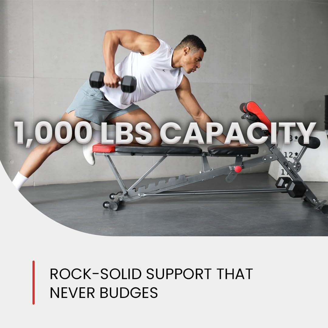 Professional Multi-Functional FID Weight Bench for Comprehensive Full-Body Workouts – Features Hyper Back Extension, Roman Chair, Adjustable Ab Sit-Up Bench, Incline/Decline Bench, and Flat Bench