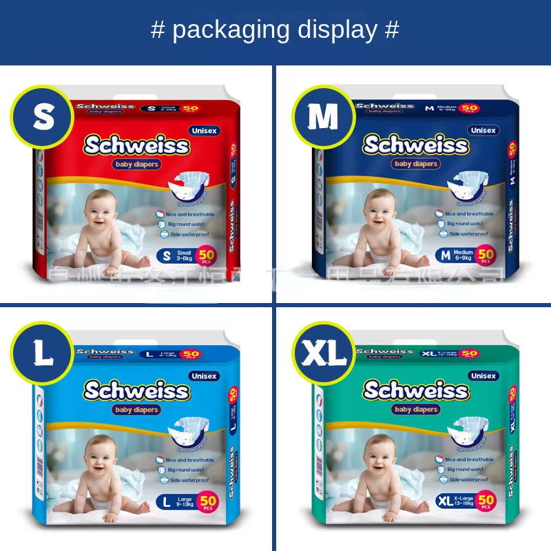 50Pcs/1Pack Diaper Newborn Infant Baby Cloth Diapers for Newborns Ultra-Thin Breathable Baby Panties Diapers Diaper Bag Fralda