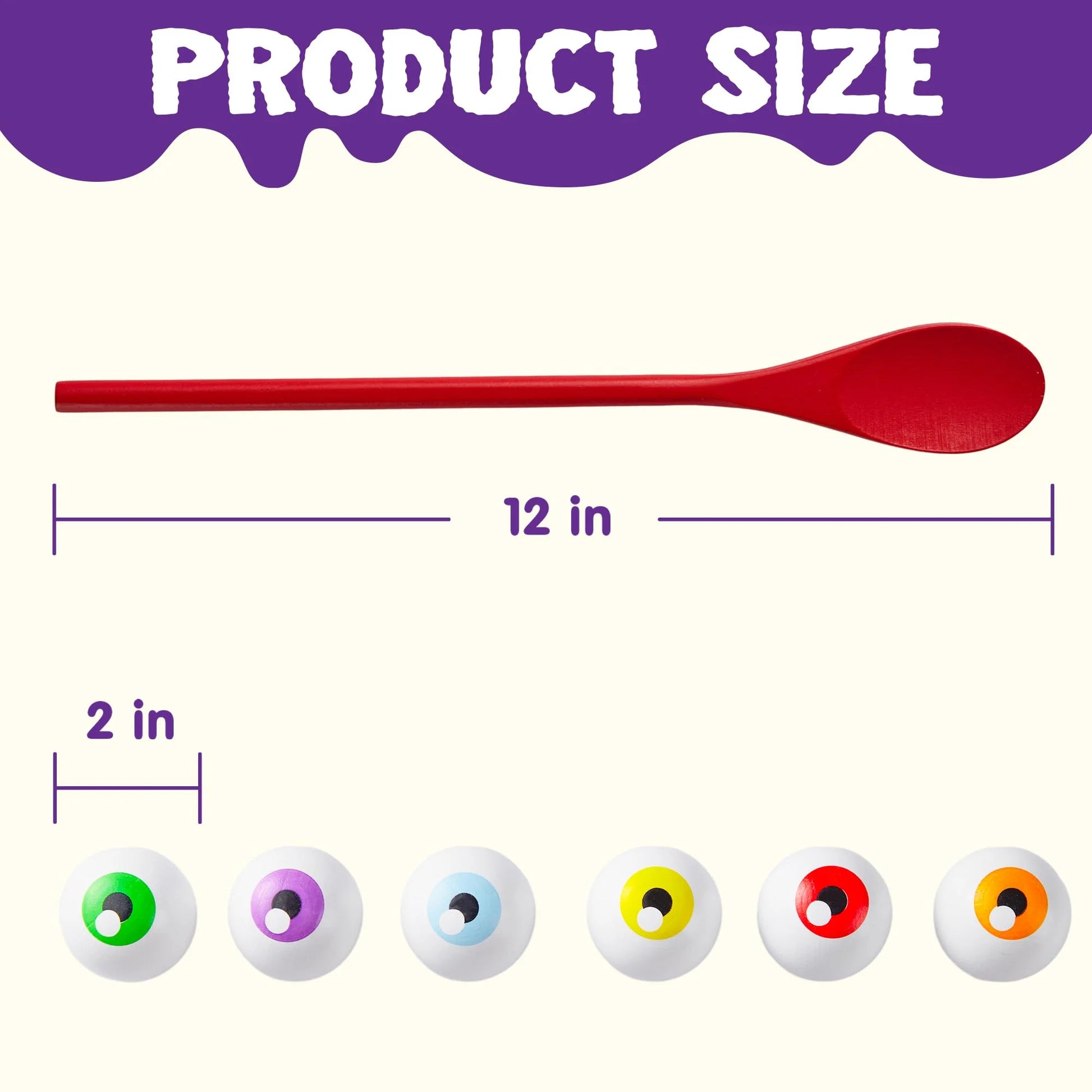 6 Packs Halloween Spoons Game Set,Eyeballs and Spoons Race Party Favors for Kids,Halloween Prizes,Halloween Activities for Kids