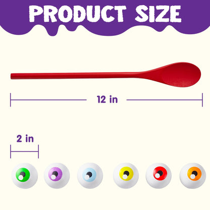 6 Packs Halloween Spoons Game Set,Eyeballs and Spoons Race Party Favors for Kids,Halloween Prizes,Halloween Activities for Kids
