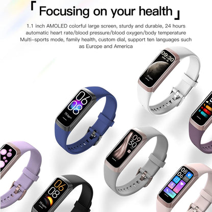 Health and Fitness Tracker for Men and Women - AMOLED Display, Slim Design, 25 Sports Modes, Heart Rate and Blood Pressure Monitoring, Alarm, Stopwatch, Calorie Tracking, IP68 Waterproof