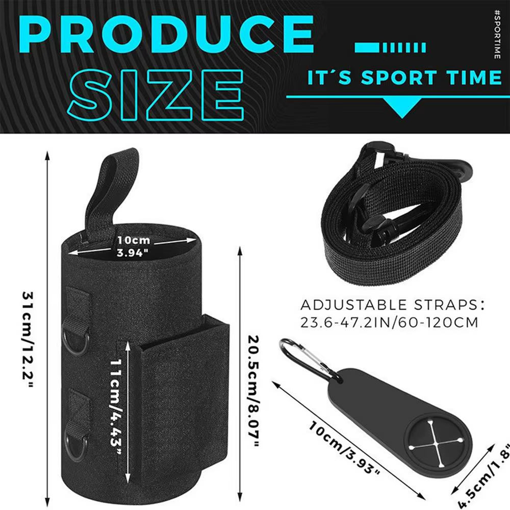 Magnetic Gym Water Bottle Carrier - Portable Non-Slip Sling Bag for Gym Accessories