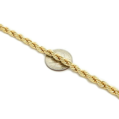 Mens 6Mm Italian Rope Chain Necklace 14K Gold Filled High Polish Finsh 20 to 30" Inch