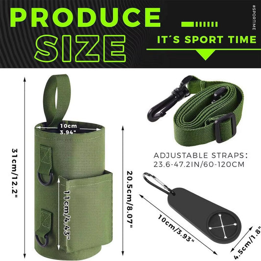 Magnetic Gym Water Bottle Carrier - Portable Non-Slip Sling Bag for Gym Accessories