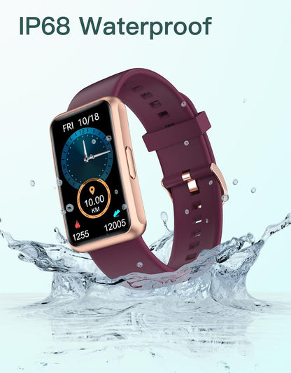 Fitness Tracker - Bluetooth-Free Fitness Watch for Men and Women, IP68 Waterproof with Full Touch Screen, Step and Calorie Counter, Sleep Tracker, and Alarm Clocks (Purple)