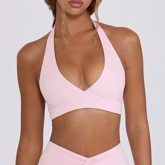 Strap, Backless, Naked, Beautiful Back, Running, Hanging Neck, Sports Bra, Fitness Horn, Pants, Yoga Suit Set for Women