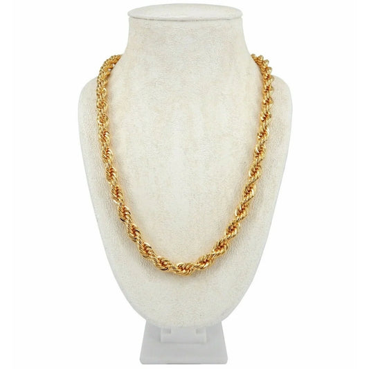 Mens 6Mm Italian Rope Chain Necklace 14K Gold Filled High Polish Finsh 20 to 30" Inch