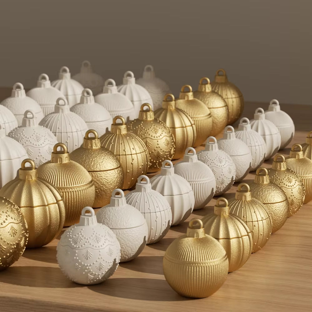 Twinkle Bauble Candle Jar Concrete Jesmonite Silicone Mold 4 Oz Candle Refill Mold Christmas Home Decoration