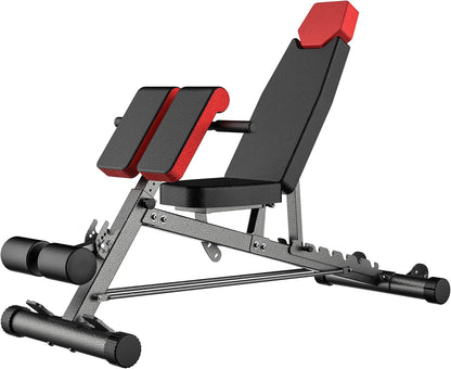 Professional Multi-Functional FID Weight Bench for Comprehensive Full-Body Workouts – Features Hyper Back Extension, Roman Chair, Adjustable Ab Sit-Up Bench, Incline/Decline Bench, and Flat Bench