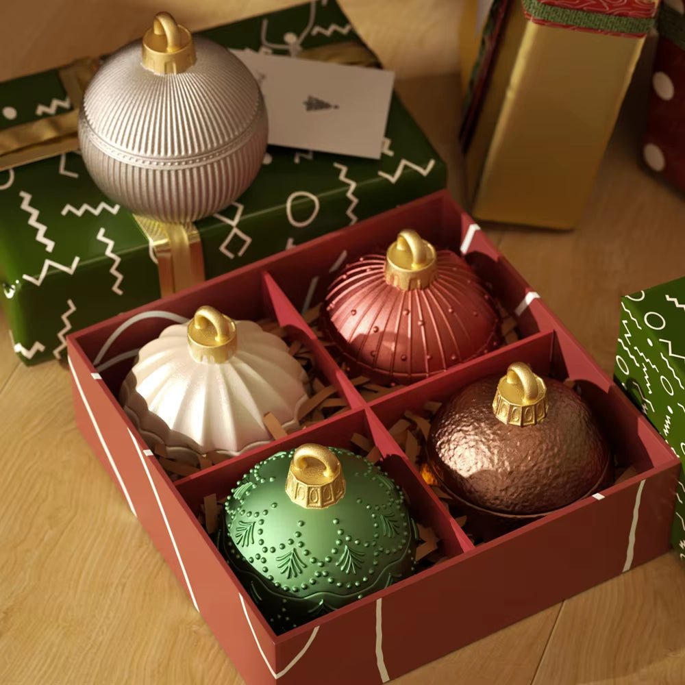 Twinkle Bauble Candle Jar Concrete Jesmonite Silicone Mold 4 Oz Candle Refill Mold Christmas Home Decoration