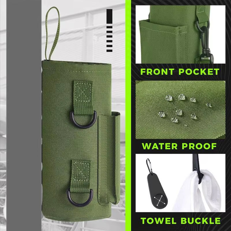 Magnetic Gym Water Bottle Carrier - Portable Non-Slip Sling Bag for Gym Accessories