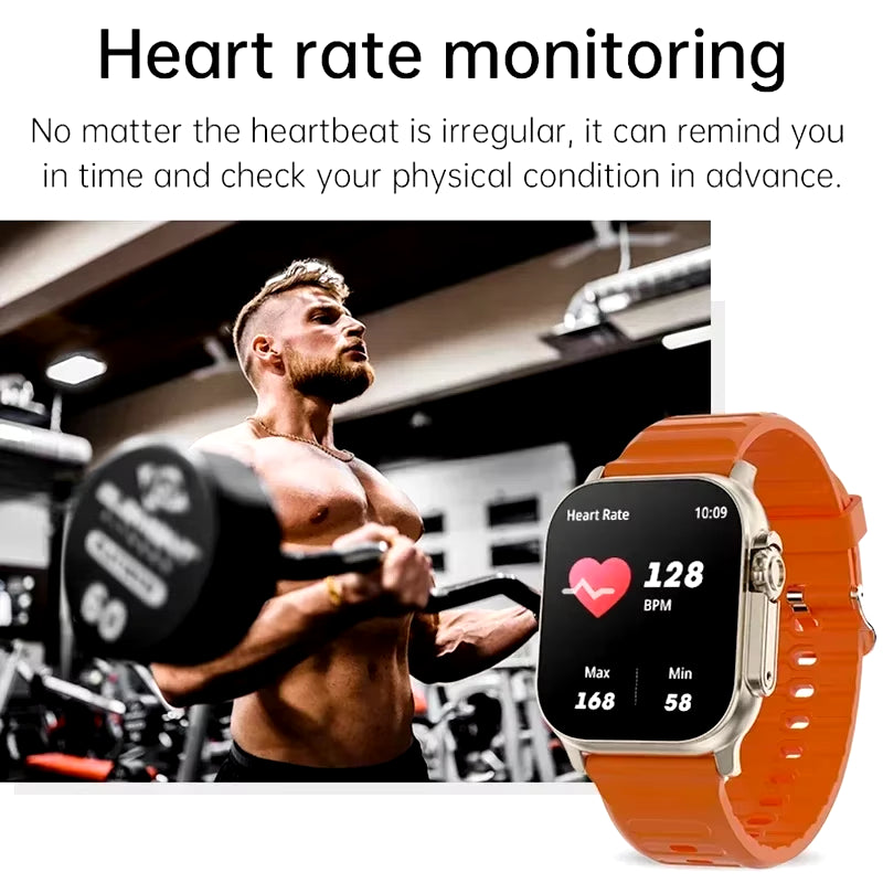 T900 Ultra Smartwatch with Bluetooth Calling, Message Notifications, Heart Rate Monitoring, and Sports Features for Android and iOS - Unisex Design