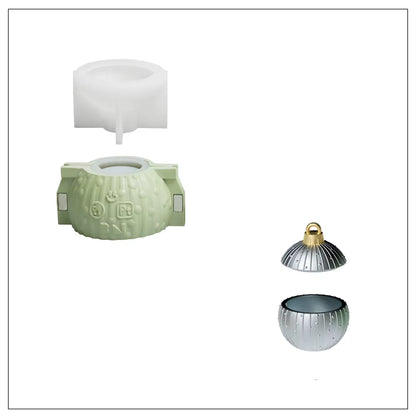 Twinkle Bauble Candle Jar Concrete Jesmonite Silicone Mold 4 Oz Candle Refill Mold Christmas Home Decoration