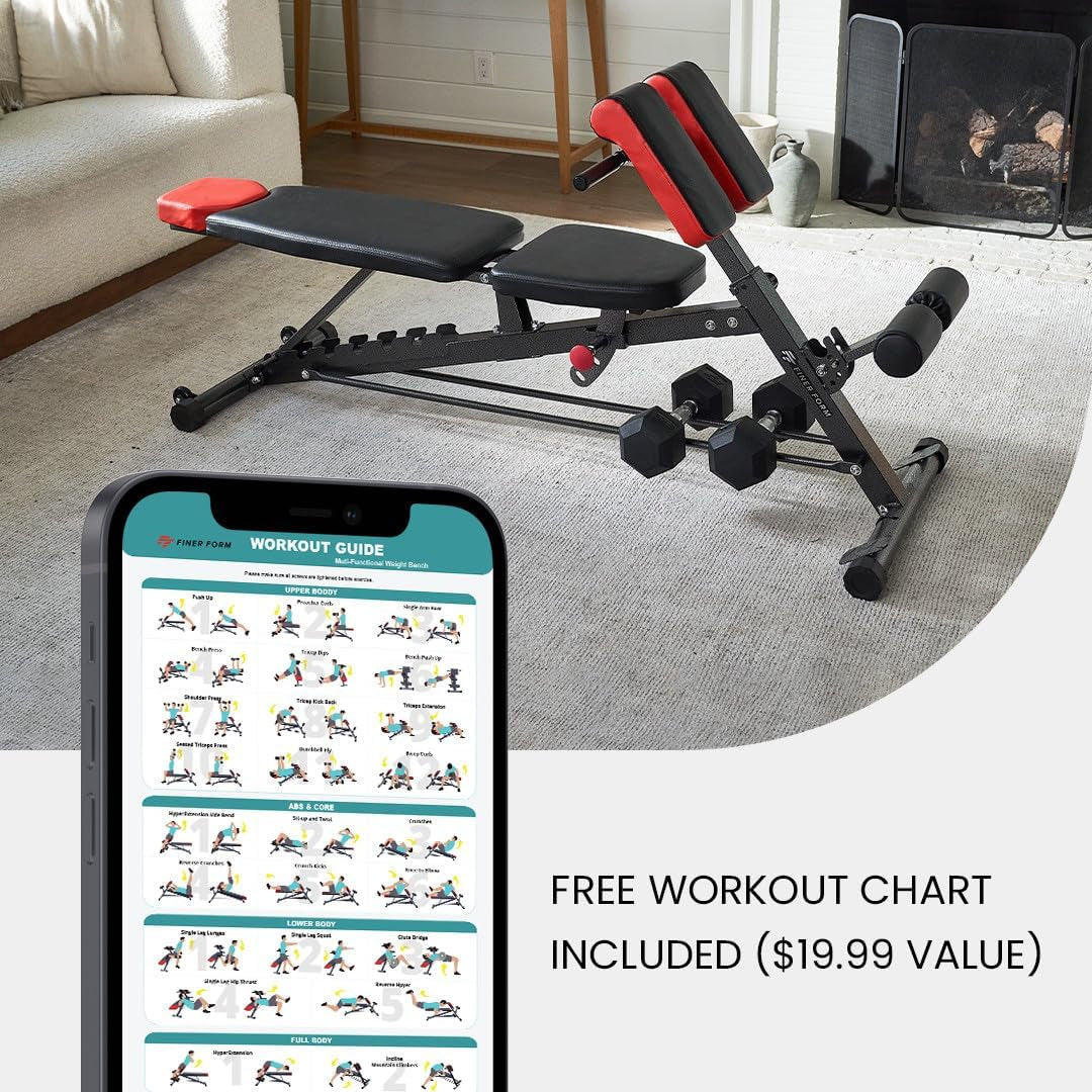 Professional Multi-Functional FID Weight Bench for Comprehensive Full-Body Workouts – Features Hyper Back Extension, Roman Chair, Adjustable Ab Sit-Up Bench, Incline/Decline Bench, and Flat Bench