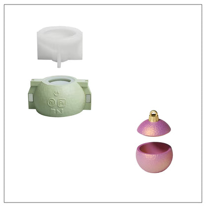 Twinkle Bauble Candle Jar Concrete Jesmonite Silicone Mold 4 Oz Candle Refill Mold Christmas Home Decoration