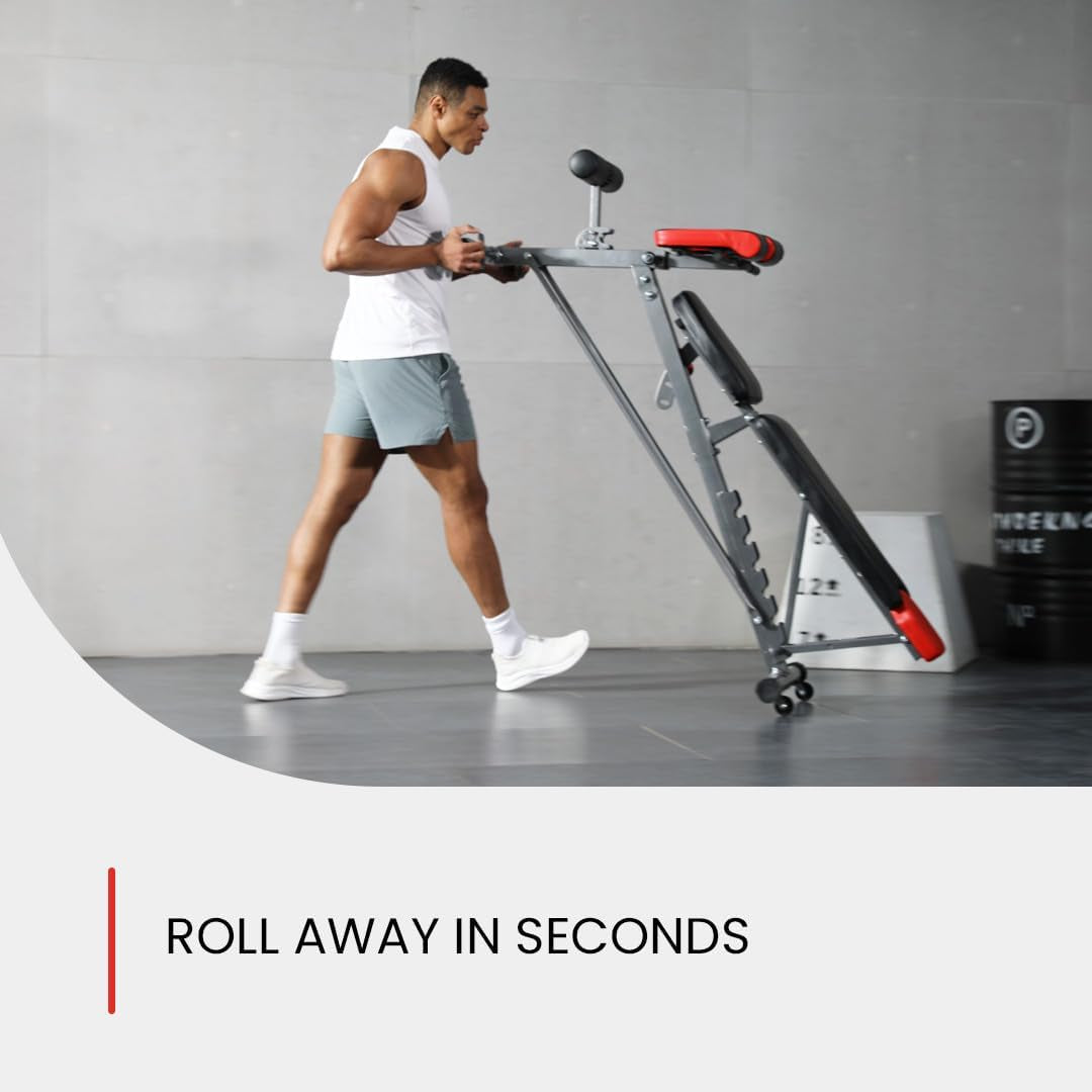Professional Multi-Functional FID Weight Bench for Comprehensive Full-Body Workouts – Features Hyper Back Extension, Roman Chair, Adjustable Ab Sit-Up Bench, Incline/Decline Bench, and Flat Bench