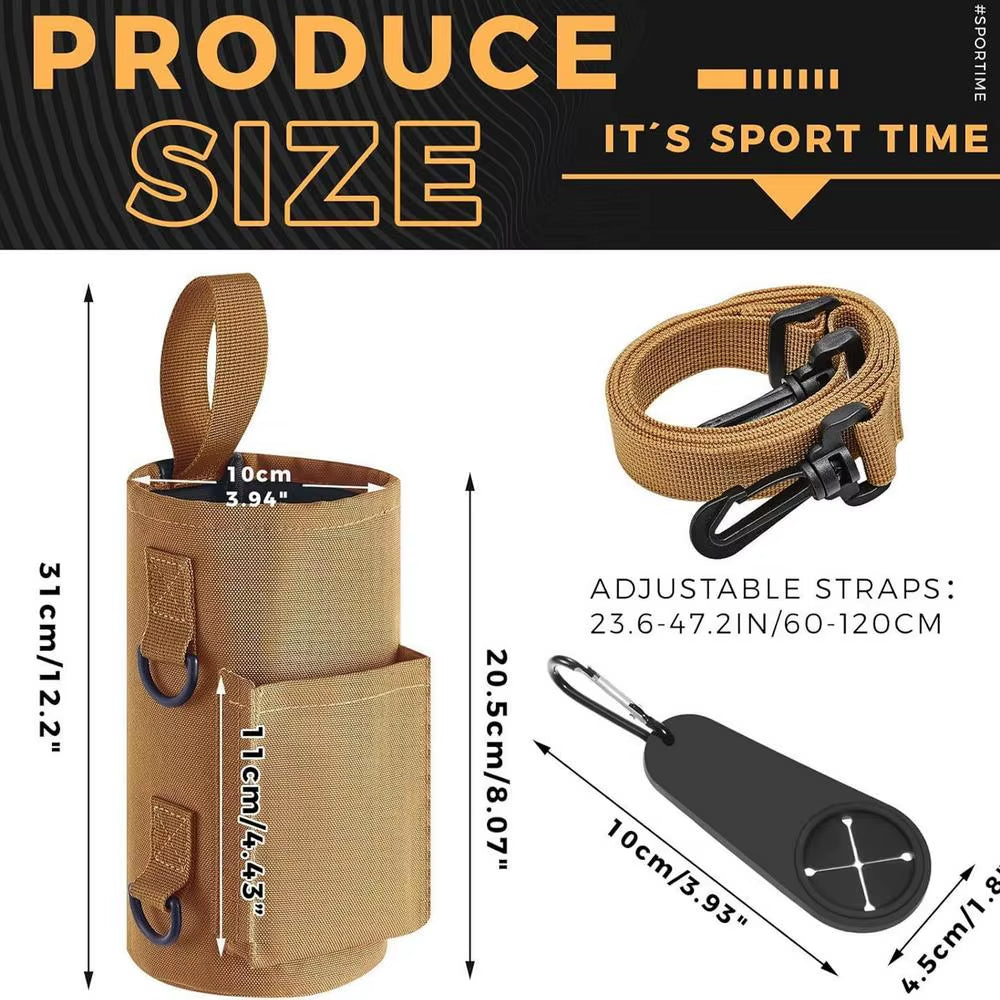 Magnetic Gym Water Bottle Carrier - Portable Non-Slip Sling Bag for Gym Accessories