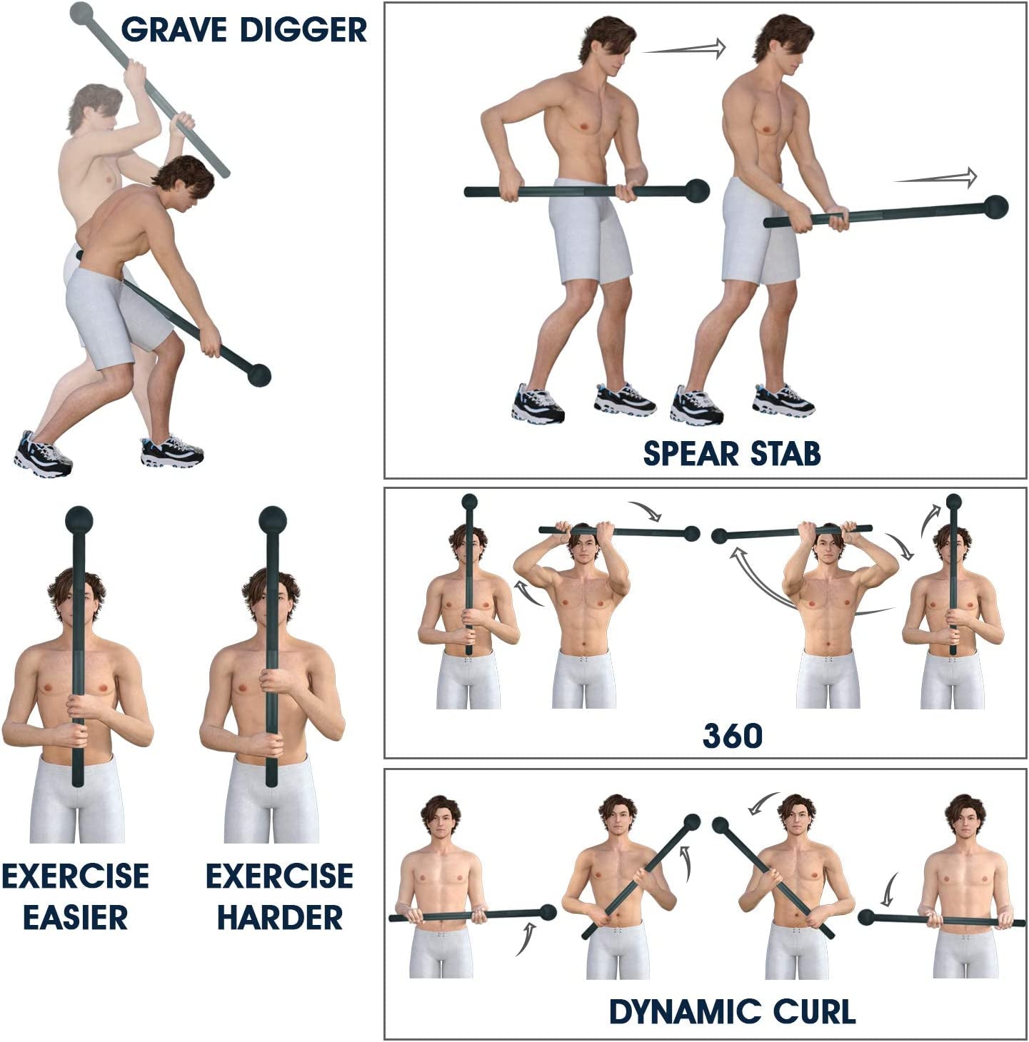 Steel Mace Bell for Comprehensive Strength Training - Enhancing Full Body Workouts, Muscle Development, Shoulder Stability, Grip Strength, and Forearm Rehabilitation Available in 5, 7, 10, 15, 20, 25, and 30 lbs for Both Men and Women