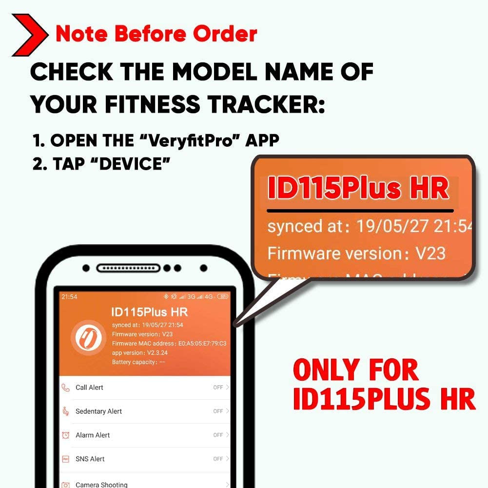Replacement Bands for Veryfit Pro ID115Plus HR Fitness Tracker Smart Watch