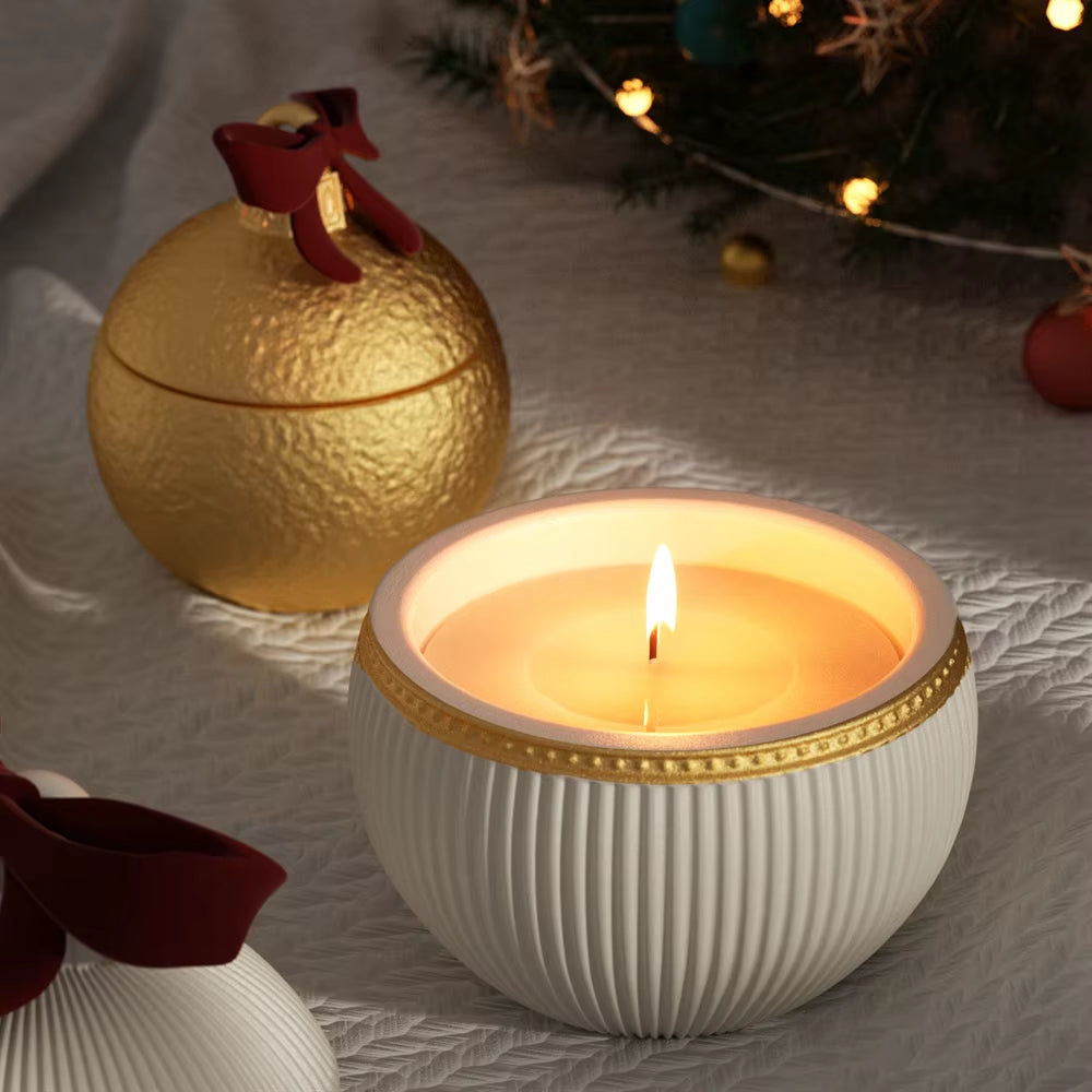 Twinkle Bauble Candle Jar Concrete Jesmonite Silicone Mold 4 Oz Candle Refill Mold Christmas Home Decoration