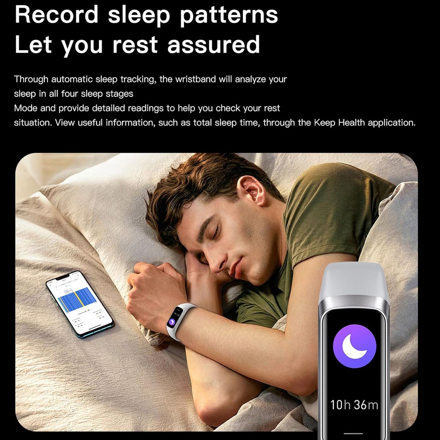 Health and Fitness Tracker for Men and Women - AMOLED Display, Slim Design, 25 Sports Modes, Heart Rate and Blood Pressure Monitoring, Alarm, Stopwatch, Calorie Tracking, IP68 Waterproof